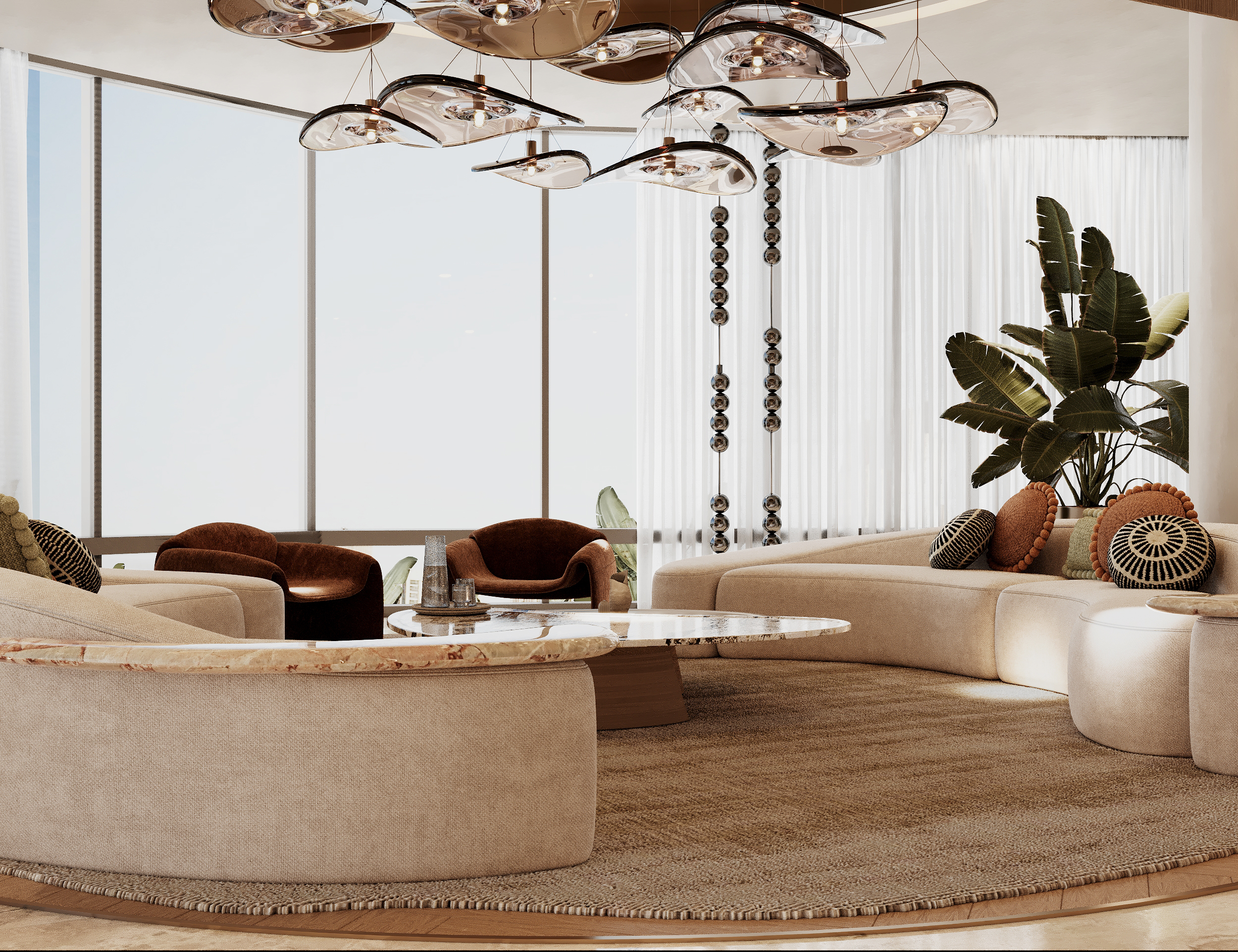 Burj Khalifa - Five bedroom apartment — Residential interior design, Dubai, UAE (view 4) | تصميم شقق برج خليفة, ديكور شقق دبي, تشطيب شقق فاخرة دبي, تصميم داخلي 5 غرف, ديكورات شقق دبي الإمارات | Burj Khalifa apartment design, Dubai luxury apartment interior, 5-bedroom apartment finishing, premium residential design Dubai